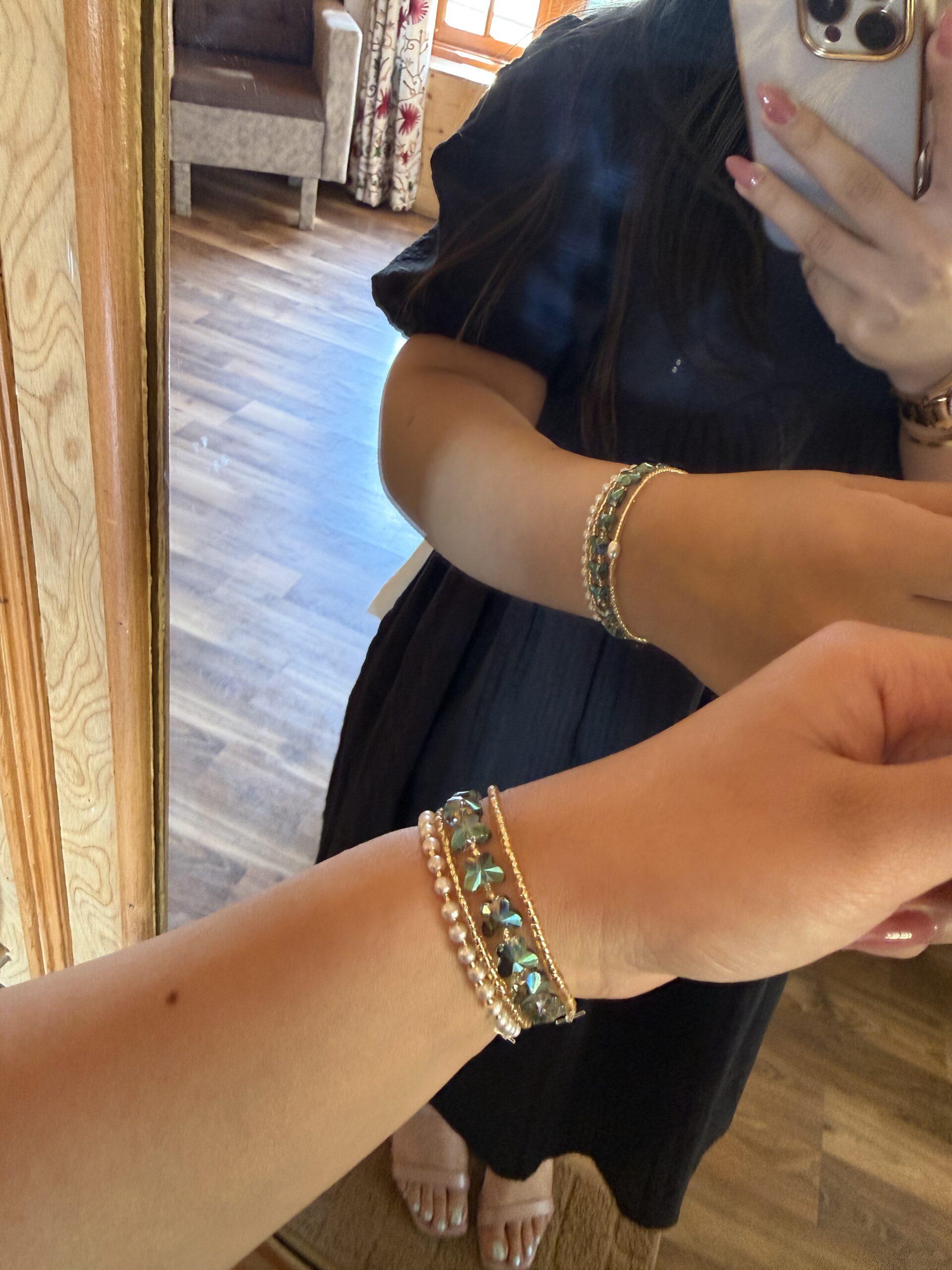 Flutter Stack — Butterfly Pearl Bracelet Set - Image 2