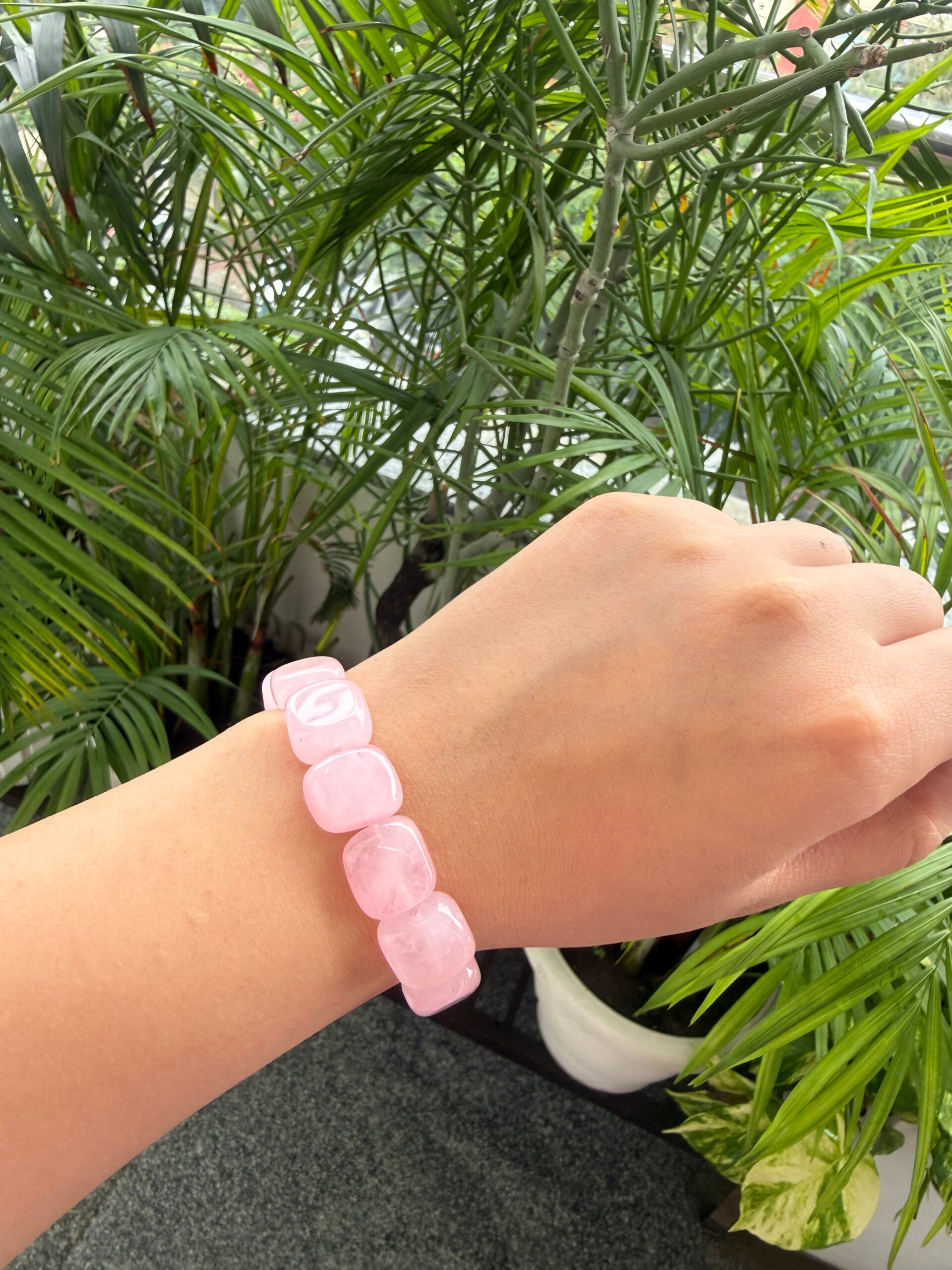 Blush Quartz Beaded Bracelet