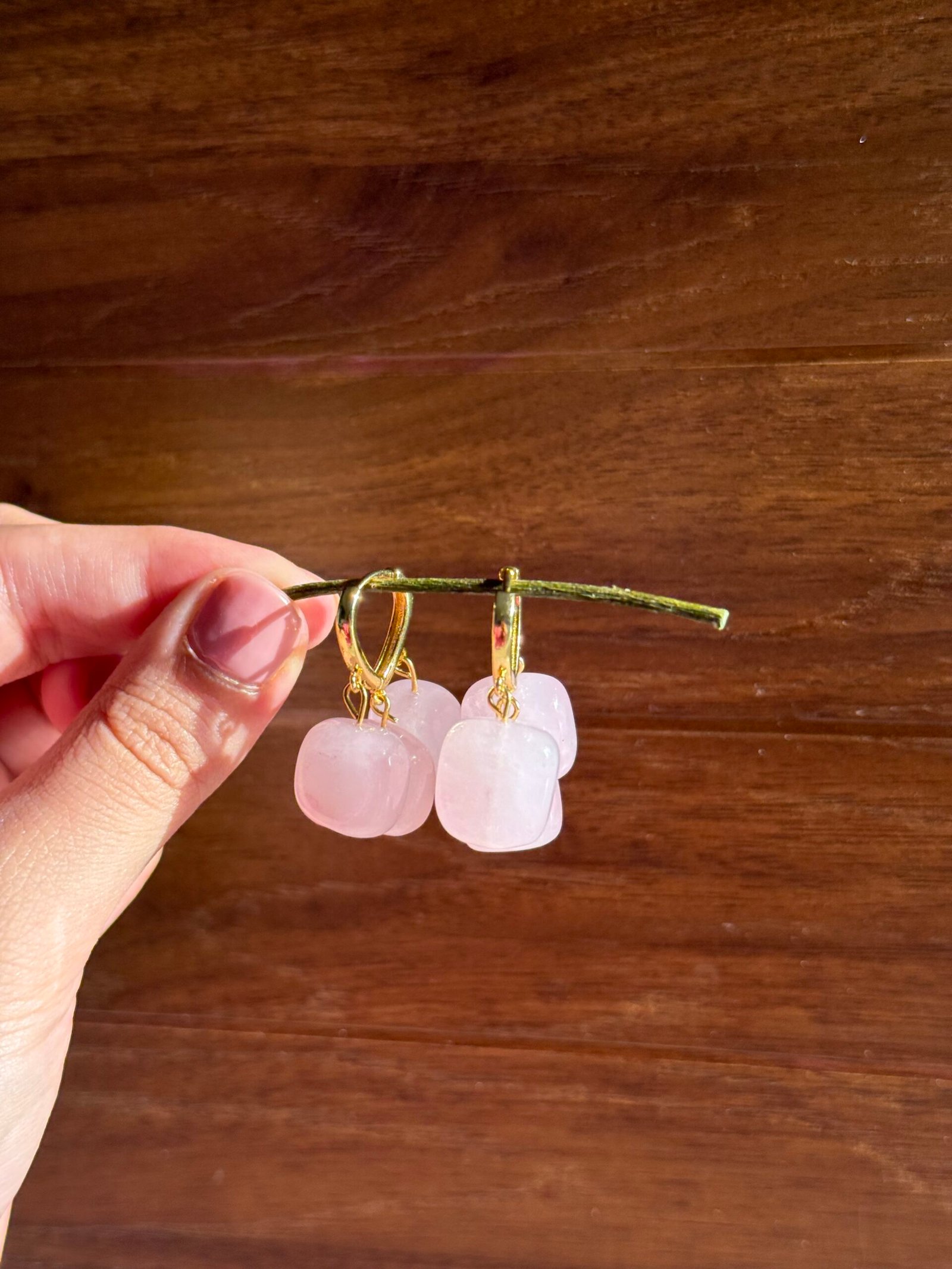 Blush Bloom Quartz Huggies - Image 2