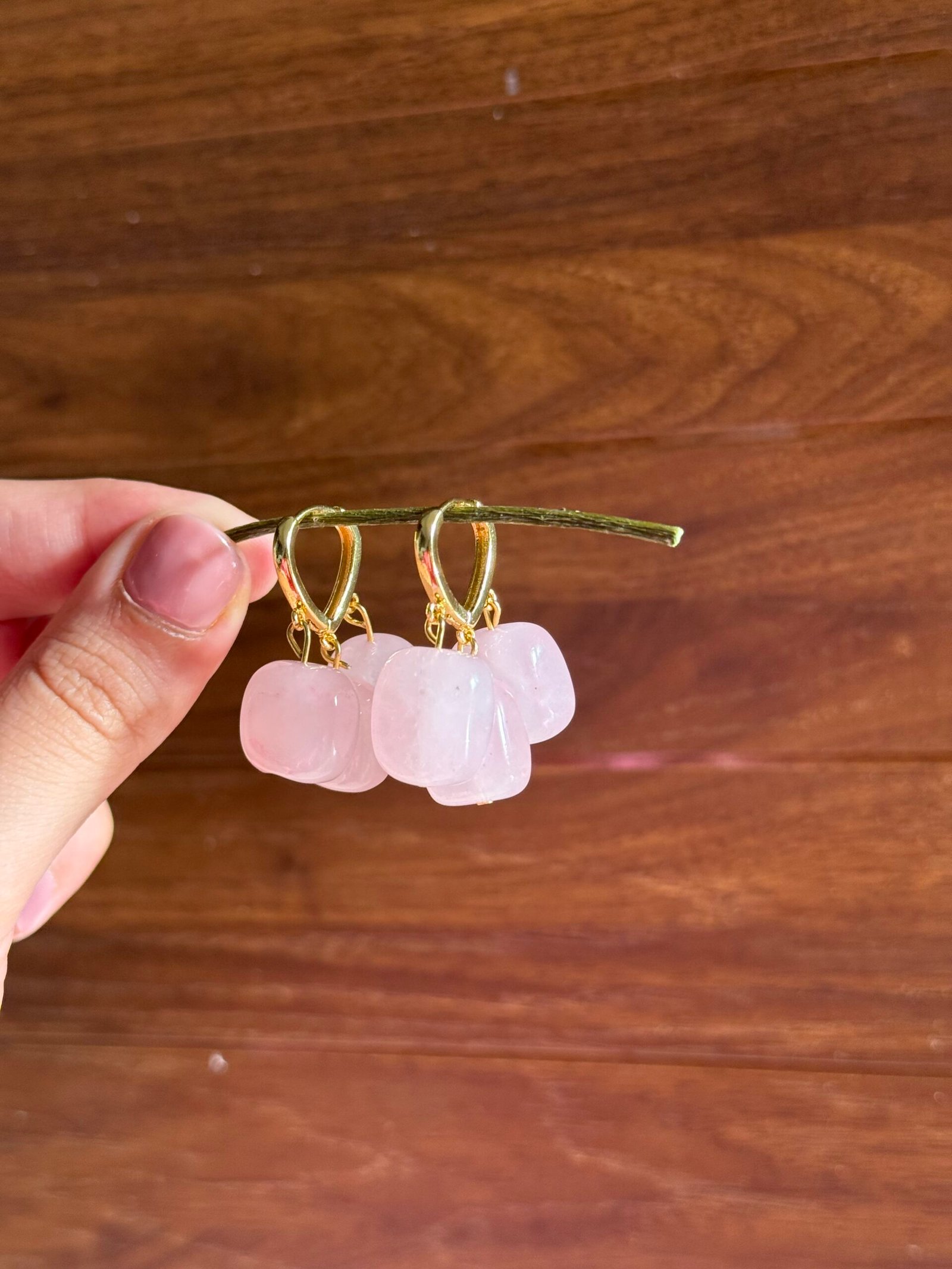 Blush Bloom Quartz Huggies - Image 3